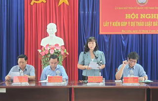Mặt trận Bạc Liêu lấy ý kiến góp ý Dự thảo Luật Đất đai sửa đổi