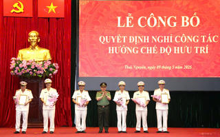 Thái Nguyên: 28 lãnh đạo công an cấp phòng, đội nghỉ hưu trước độ tuổi