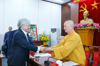Đoàn Chủ tịch UBTƯ MTTQ Việt Nam lắng nghe tâm tư, nguyện vọng của Giáo hội Phật giáo Việt Nam