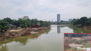 Xuất hiện tình trạng đổ thải trái phép tại bờ sông Cầu