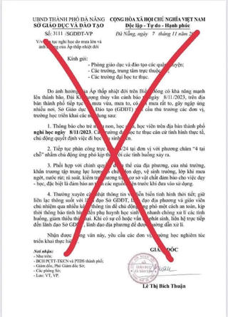 Đà Nẵng: Giả văn bản của Sở Giáo dục và Đào tạo cho học sinh nghỉ học