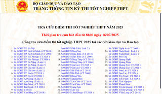 Bộ GDĐT công bố điểm thi tốt nghiệp THPT năm 2025