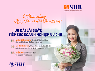 SHB tiếp tục ưu đãi lãi suất vay với doanh nghiệp nữ chủ