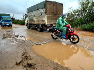 Hải Dương: Mặt đê hữu sông Thái Bình xuống cấp