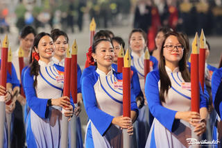 Hình ảnh khối Mặt trận Tổ quốc Việt Nam trong lễ Sơ duyệt A80 tạo dấu ấn sâu đậm