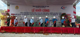 Khởi công xây dựng hơn 500 căn nhà ở xã hội công đoàn tại tỉnh Đồng Tháp