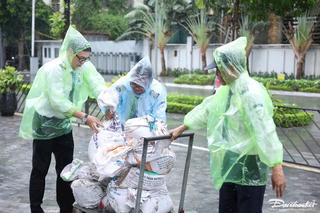 Người Hà Nội chằng, chống nhà cửa, cây cối ứng phó với bão số 3