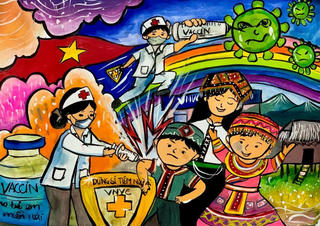 10.000 bức tranh vẽ dũng sĩ tiêm ngừa