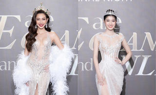 Thùy Tiên, Phương Nhi đội vương miện, rạng rỡ trên thảm đỏ chung kết Miss Grand Vietnam 2022