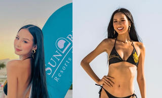 Á hậu Bảo Ngọc catwalk tự tin, khoe chiều cao 1m85 tại hồ bơi Ai Cập