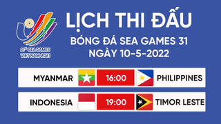 Lịch thi đấu môn bóng đá nam SEA Games 31 hôm nay 10/5