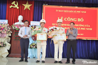 Đà Nẵng: Khen thưởng Công an xã Phú Ninh về thành tích đảm bảo an ninh trật tự