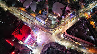 Hà Nội: Cầu vượt chữ C sau khi hợp long toàn bộ dầm thép