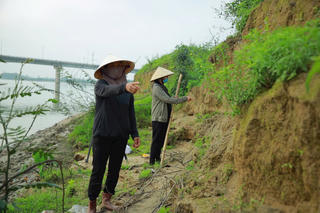 Báo động sạt lở bờ sông Lam
