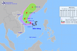 Bão số 1 giật cấp 10 trên vùng biển phía Đông quần đảo Hoàng Sa