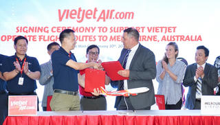 Lãnh đạo Vietjet cùng Bộ trưởng bang Victoria (Úc) công bố đường bay thẳng giữa TP Hồ Chí Minh và Melbourne từ ngày 31/3/2023