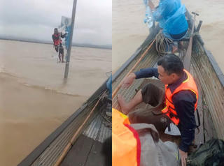 Quảng Bình: Cứu sống người đàn ông ‘ôm cột điện suốt 12 tiếng’ giữa mênh mông nước lũ