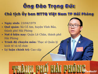 Chân dung Chủ tịch Ủy ban MTTQ Việt Nam TP Hải Phòng Đào Trọng Đức