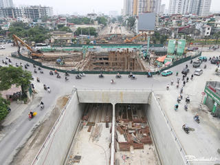 Hiện trạng hầm chui Kim Đồng - Giải Phóng sau 2 năm thi công