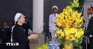 Hình ảnh gia đình Tổng Bí thư Nguyễn Phú Trọng tại Lễ viếng