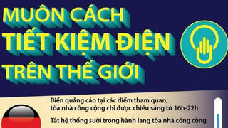 [Infographics] Các quốc gia trên thế giới tiết kiệm điện như thế nào?