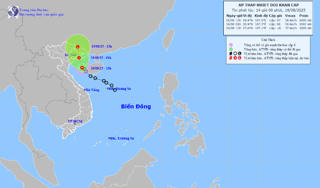 Áp thấp nhiệt đới giật cấp 9, cách đặc khu Bạch Long Vĩ khoảng 70km
