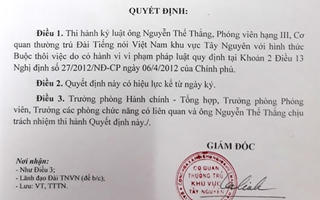 Kỷ luật buộc thôi việc phóng viên Nguyễn Thế Thắng