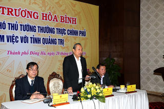 Phó Thủ tướng Trương Hòa Bình làm việc với lãnh đạo chủ chốt tỉnh Quảng Trị