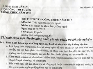 Vụ lộ đề thi công chức tại Cà Mau: Kỷ luật nhiều cán bộ liên quan