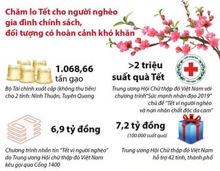 [Infographics] Chăm lo Tết cho người nghèo, gia đình chính sách