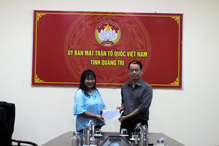 Mặt trận Quảng Trị tiếp nhận 150 triệu đồng