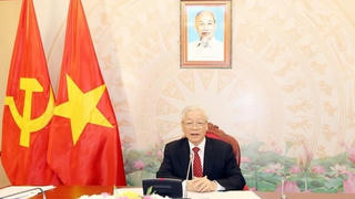 Tổng Bí thư Nguyễn Phú Trọng điện đàm với Tổng Bí thư Lào Sisoulith