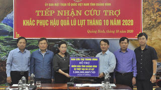 Mặt trận Quảng Bình cảm ơn sự giúp đỡ của đồng bào trong bão lũ