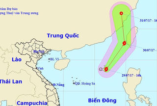 Bão số 5 đang mạnh dần lên