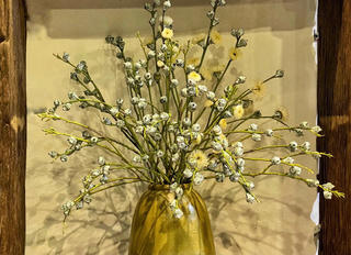 Mẹ đảm Hà Thành dùng hoa 'lạ' cắm bình tân trang cửa nhà