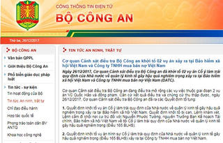 Khởi tố 2 vụ án tại BHXH Việt Nam và Công ty mua bán nợ Việt Nam
