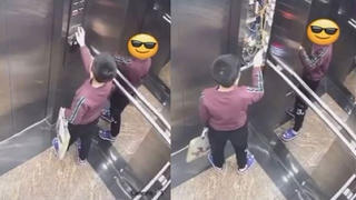 [VIDEO] Thót tim cảnh cậu bé phá tung bảng điều khiển thang máy