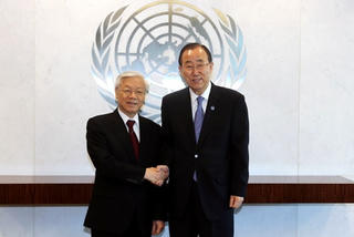 Tổng Bí thư Nguyễn Phú Trọng hội kiến Tổng Thư ký Liên hợp quốc Ban Ki-moon