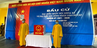 Tăng Ni sinh Học viện Phật giáo Việt Nam tham gia bầu cử