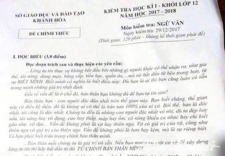 Nghi lộ đề, Khánh Hòa cho học sinh khối 12 dừng thi