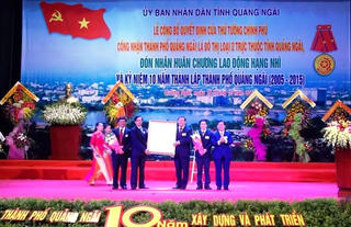 Thành phố Quảng Ngãi được công nhận là đô thị loại II