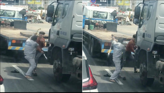 Va chạm, hai tài xế 'giao chiến' trên quốc lộ như phim võ thuật