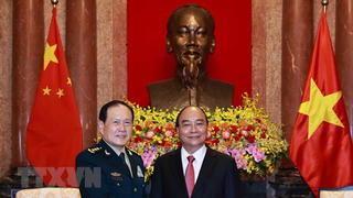 Chủ tịch nước Nguyễn Xuân Phúc tiếp Bộ trưởng Bộ Quốc phòng Trung Quốc