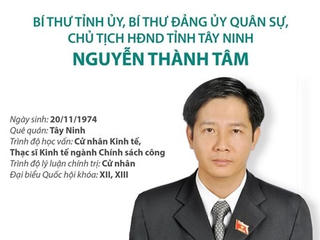 [Infographics] Bí thư Tỉnh ủy Tây Ninh Nguyễn Thành Tâm