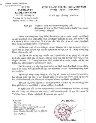 Tự chọn dịch vụ vận chuyển, người bệnh phải ký cam kết