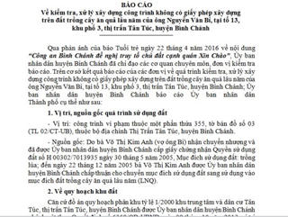 UBND huyện Bình Chánh không nhận sai trong vụ ‘Chòi Vịt’