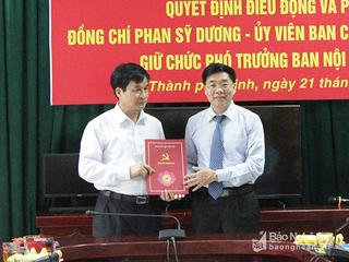 Nhân sự mới Tỉnh ủy Nghệ An