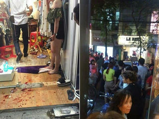 Bắt đối tượng chém đôi nam nữ tại cửa hàng quần áo trên phố Hàng Bông