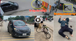 [VIDEO] Đi xe đạp dàn hàng 2, cụ bà bị ôtô Vinfast phóng nhanh húc ‘bay’