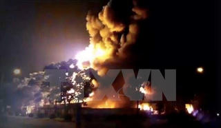 Cháy lớn nhà máy sản xuất xe đạp điện tại khu công nghiệp Nội Bài